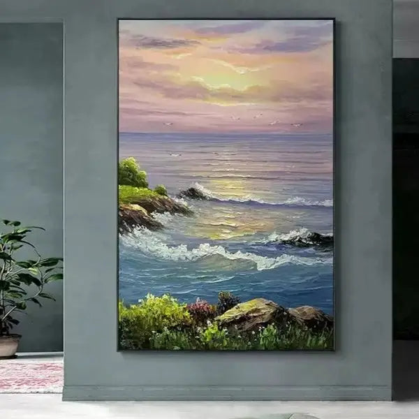 Customized Gift - 100% Painting Beach View Sunset