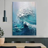 Customized Gift - 100% Painting Blue Wave Art