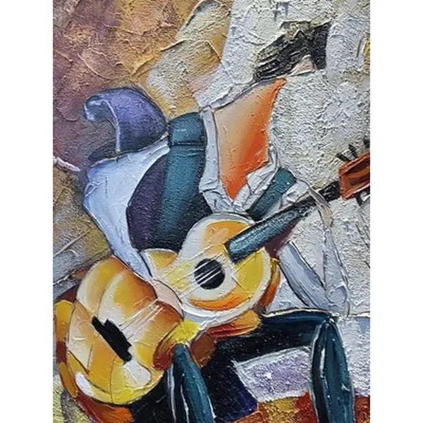 Customized Gift - 100% Painting Minimalist Man Playing The Guitar