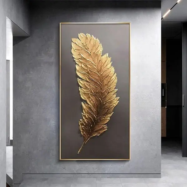 Customized Gift - 100% Painting Nordic Gold Feather