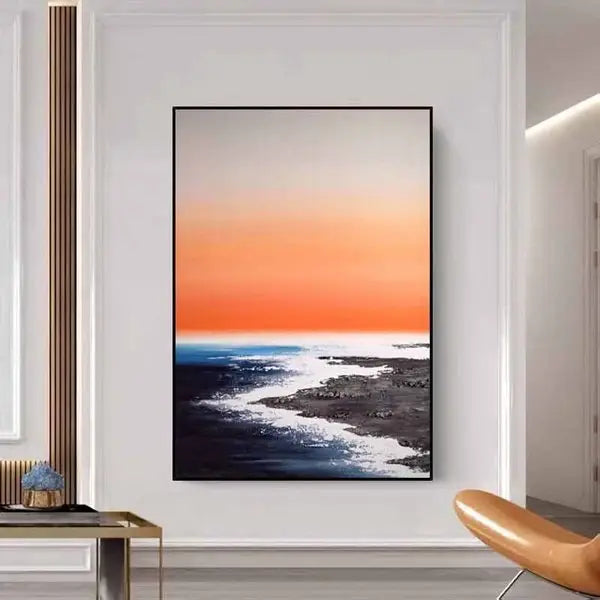 Customized Gift - 100% Painting Sunset On the Black Beach