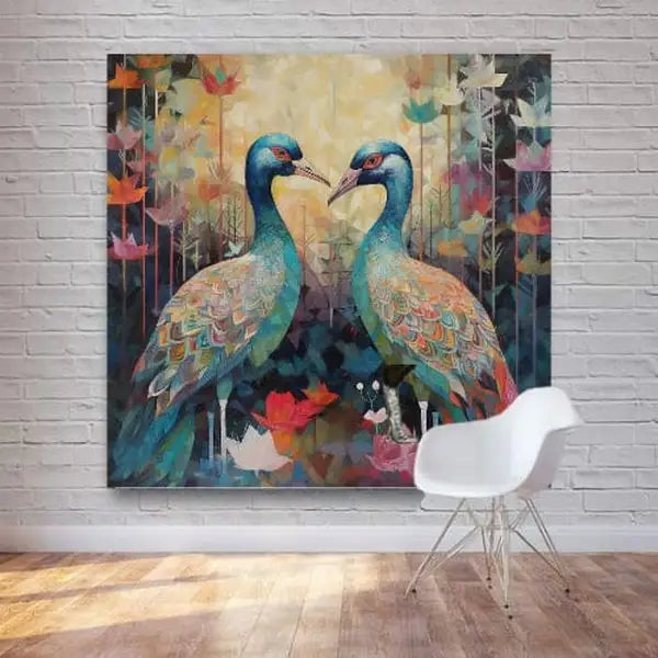 Customized Gift - Colorful Birds Canvas