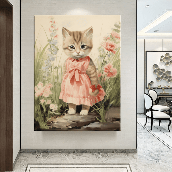 Customized Gift - Cute Cat With Pink Dress