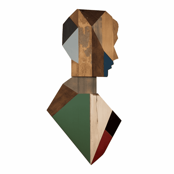Customized Gift - Geometric Elegance: Sculptural Portrait with Bold Patterns