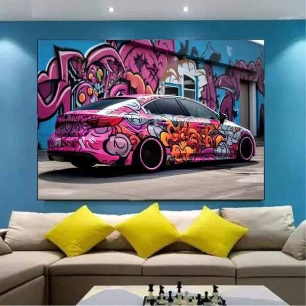 Customized Gift - Graffiti Style Sports Car Canvas