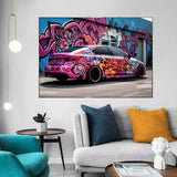 Customized Gift - Graffiti Style Sports Car Canvas
