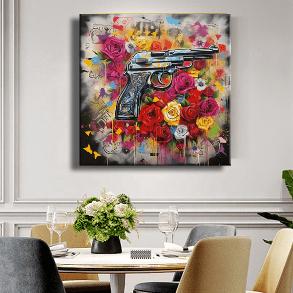 Customized Gift - Gun And Flowers