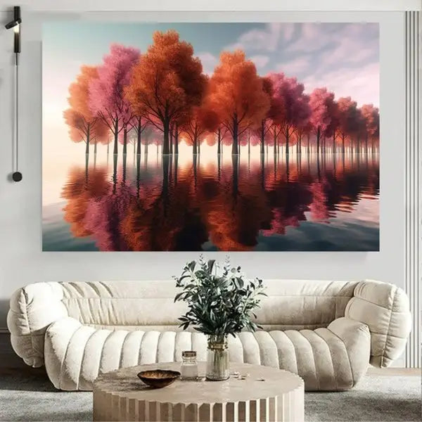 Customized Gift - Reflection of Trees Landscape Canvas