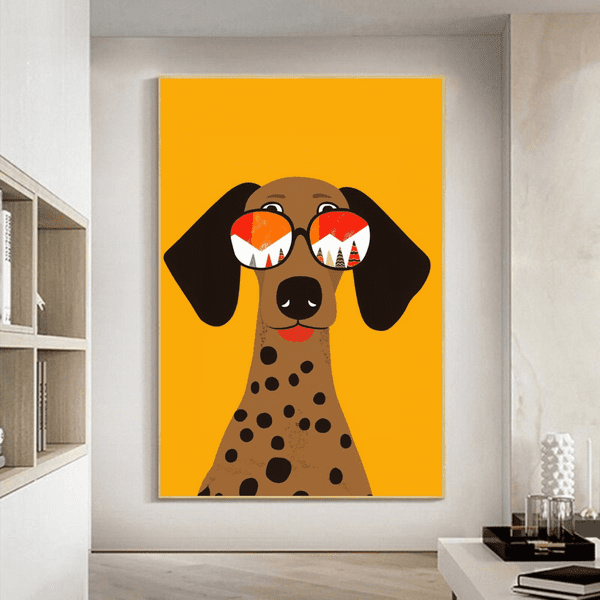 Customized Gift - Shades of Adventure: Playful Pup in Polka Dots Amidst Mountain Splendor