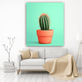 panel set wall art - Simplicity in Succulence: Modern Minimalist Digital Art Featuring a Cactus