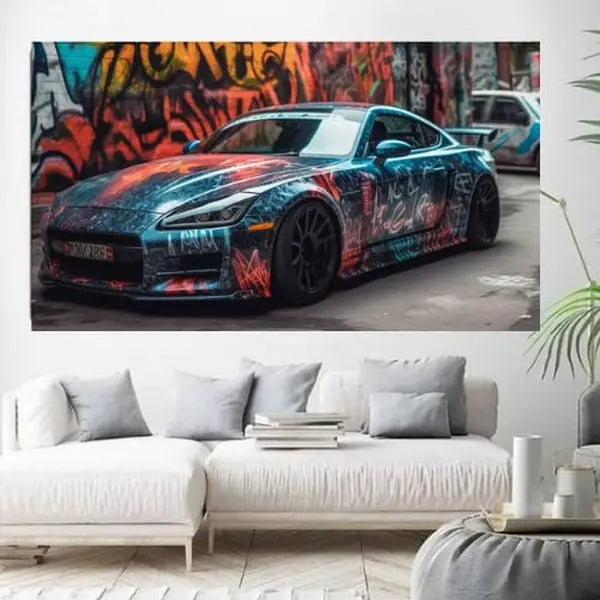Customized Gift - Sports Car Graffiti Canvas