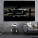 panel set wall art - Sports Car Reflection Theme Canvas