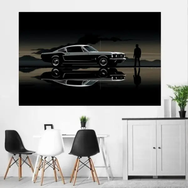 panel set wall art - Sports Car Reflection Theme Canvas