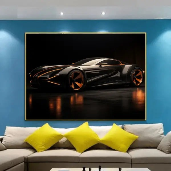 Customized Gift - Super Sports Car Dark Theme Canvas