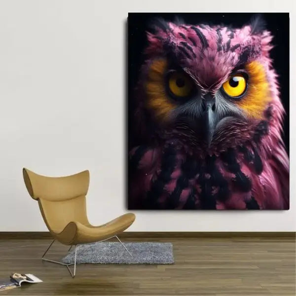 panel set wall art - The Colorful Owl Canvas