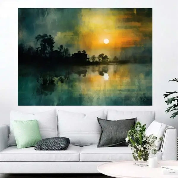 Customized Gift - The Sunrise Lake Landscape Canvas