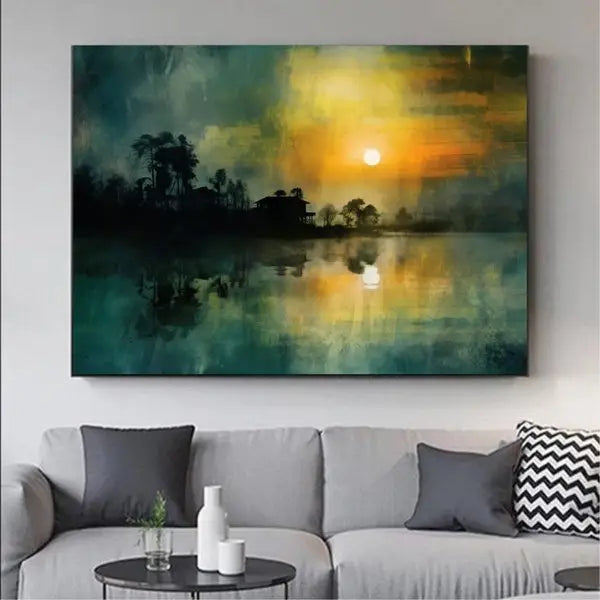 Customized Gift - The Sunrise Lake Landscape Canvas