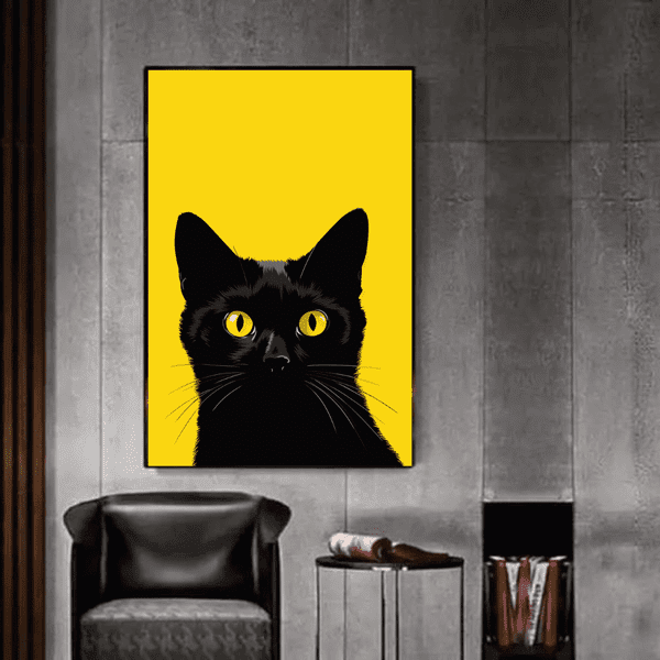 Customized Gift - Yellow Eyed Cat Canvas