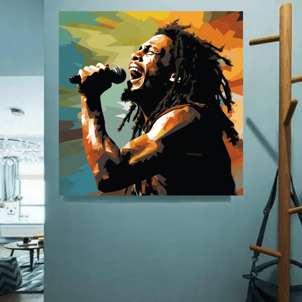 Customized Gift - Bob Marley the Rock and Roll Legend Graffiti Canvas