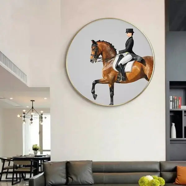 Customized Gift - Brown Horse Round Crystal Porcelain