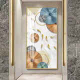Customized Gift - Colorful Abstract With Gold Fishes Crystal Porcelain