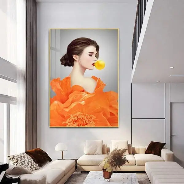 Customized Gift - Fashion Orange Woman Crystal Porcelain
