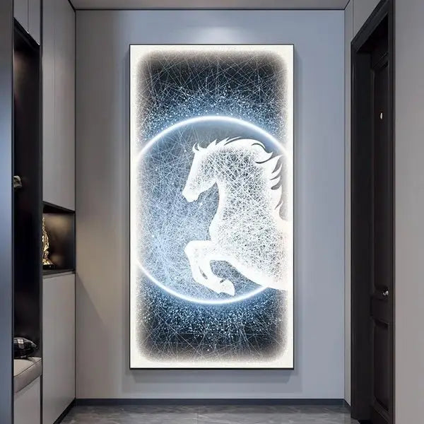 Customized Gift - Horse White LED Crystal Porcelain