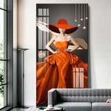 Customized Gift - Luxury Woman In Orange Crystal Porcelain