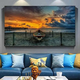 Customized Gift - Sunset View With Boat Canvas