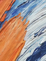 100% Peinture Bleu&Orange&Blanc