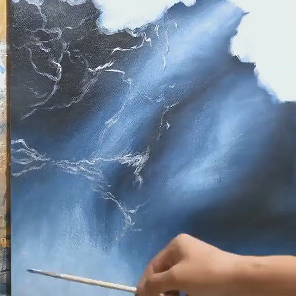 100% Peinture Vague Bleue