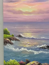 100 % Gemälde mit Blick auf den Strand und Sonnenuntergang