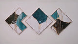 Set mit 3 abstrakten Porträts aus Kristallporzellan